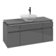 V&B Waschtischunterschrank Legato 120x55x50cm, WT mittig, Glossy Grey-3