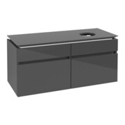 V&B Waschtischunterschrank Legato 120x55x50cm, WT mittig, Glossy Grey