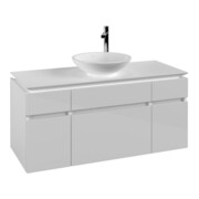 V&B Waschtischunterschrank Legato 120x55x50cm, WT mittig, Glossy White
