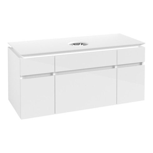 V&B Waschtischunterschrank Legato 120x55x50cm, WT mittig, Glossy White