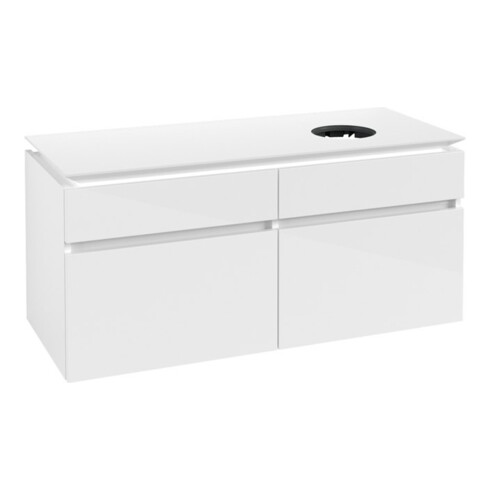 V&B Waschtischunterschrank Legato 120x55x50cm, WT mittig, Glossy White