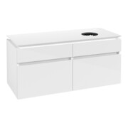 V&B Waschtischunterschrank Legato 120x55x50cm, WT mittig, Glossy White
