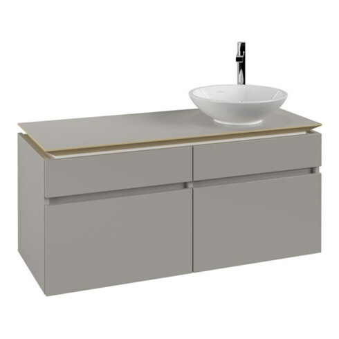 V&B Waschtischunterschrank Legato 120x55x50cm, WT mittig, Soft Grey