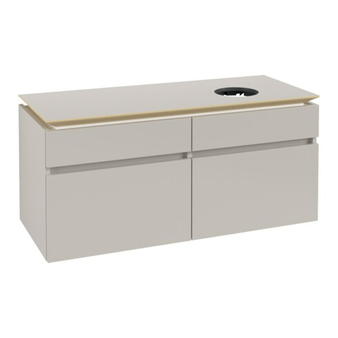 V&B Waschtischunterschrank Legato 120x55x50cm, WT mittig, Soft Grey