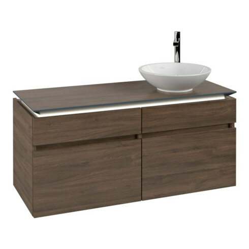 V&B Waschtischunterschrank Legato 120x55x50cm, WT R, m LED, Ariz. Oa