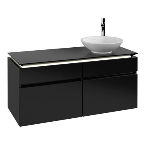 V&B Waschtischunterschrank Legato 120x55x50cm, WT R, m LED, bl ma Lac