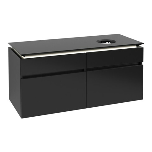 V&B Waschtischunterschrank Legato 120x55x50cm, WT R, m LED, bl ma Lac
