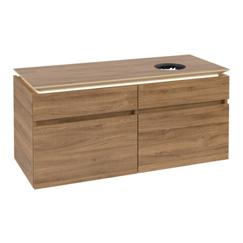 V&B Waschtischunterschrank Legato 120x55x50cm, WT R, m LED, Kan Oa