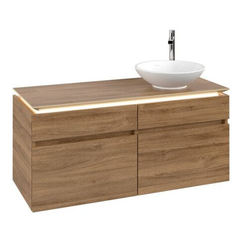 V&B Waschtischunterschrank Legato 120x55x50cm, WT R, m LED, Kan Oa