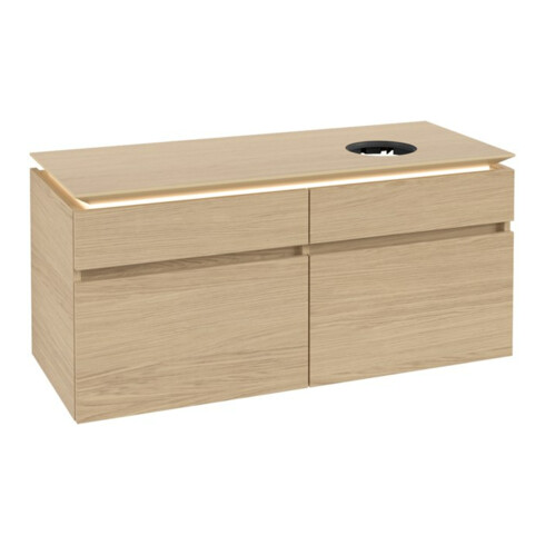 V&B Waschtischunterschrank Legato 120x55x50cm, WT R, m LED, Nord Oa