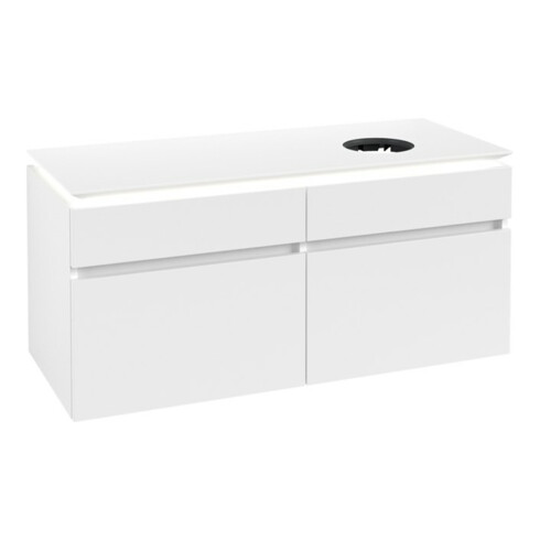 V&B Waschtischunterschrank Legato 120x55x50cm, WT R, m LED, wh. ma