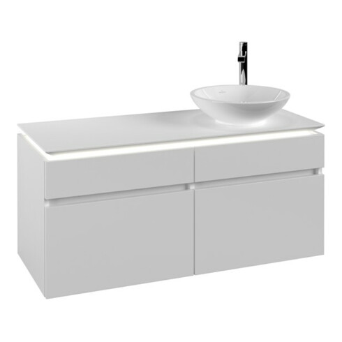V&B Waschtischunterschrank Legato 120x55x50cm, WT R, m LED, wh. ma