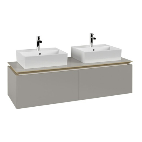 V&B Waschtischunterschrank Legato 140x38x50cm, f 2 Waschtische, Soft Grey