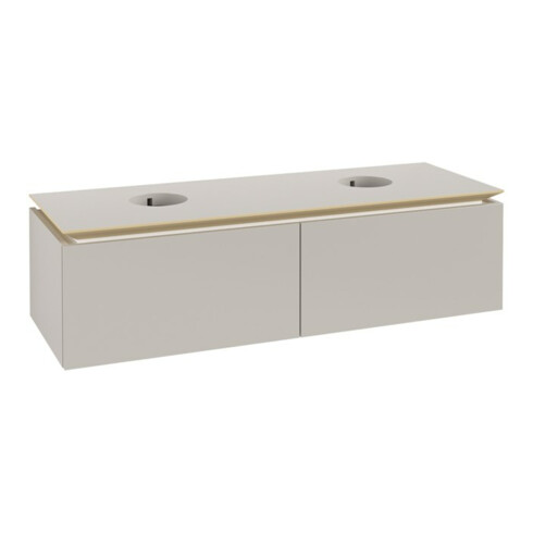 V&B Waschtischunterschrank Legato 140x38x50cm, f 2 Waschtische, Soft Grey