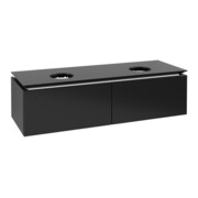 V&B Waschtischunterschrank Legato 140x38x50cm, f 2 WT, Black Matt Lacquer
