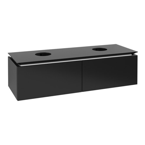 V&B Waschtischunterschrank Legato 140x38x50cm, f 2 WT, Black Matt Lacquer