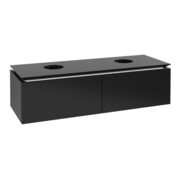V&B Waschtischunterschrank Legato 140x38x50cm, f 2 WT, Black Matt Lacquer