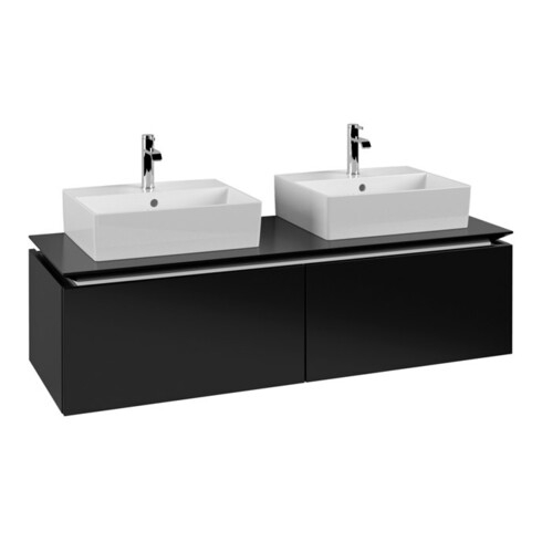 V&B Waschtischunterschrank Legato 140x38x50cm, f 2 WT, Black Matt Lacquer