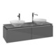 V&B Waschtischunterschrank Legato 140x38x50cm, f 2 WT, Glossy Grey-3