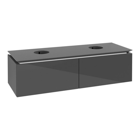 V&B Waschtischunterschrank Legato 140x38x50cm, f 2 WT, Glossy Grey