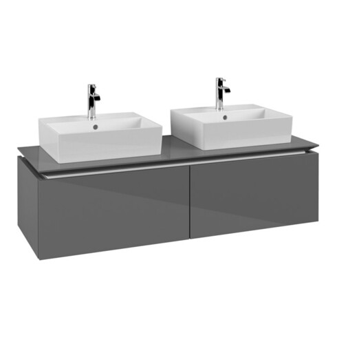 V&B Waschtischunterschrank Legato 140x38x50cm, f 2 WT, Glossy Grey