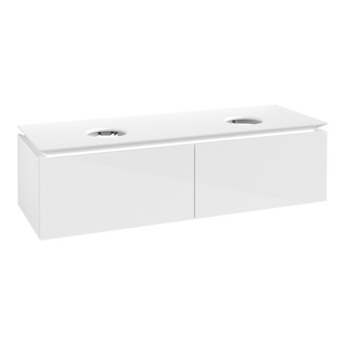 V&B Waschtischunterschrank Legato 140x38x50cm, f 2 WT, Glossy White