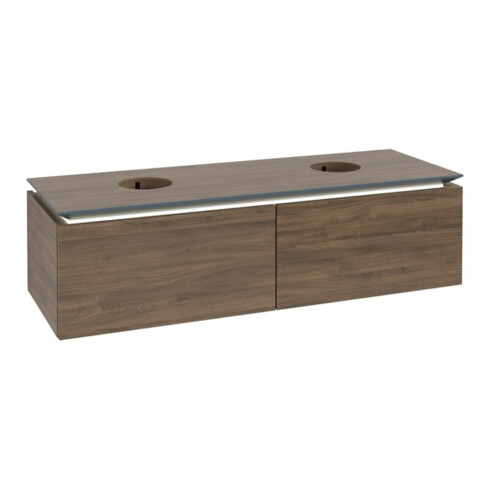 V&B Waschtischunterschrank Legato 140x38x50cm, f 2 WT, m LED, Ariz. Oa