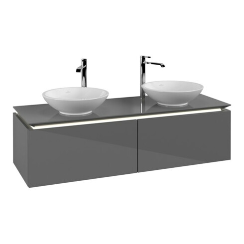 V&B Waschtischunterschrank Legato 140x38x50cm, f 2 WT, m LED, glo Gr