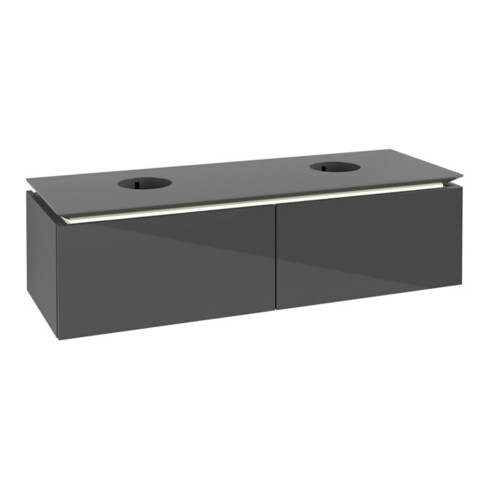 V&B Waschtischunterschrank Legato 140x38x50cm, f 2 WT, m LED, glo Gr