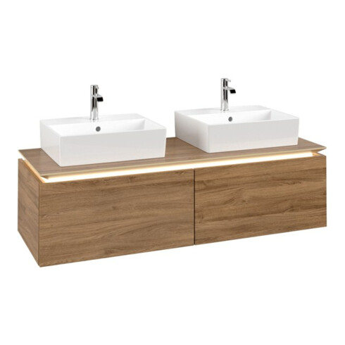 V&B Waschtischunterschrank Legato 140x38x50cm, f 2 WT, m LED, Kan Oa