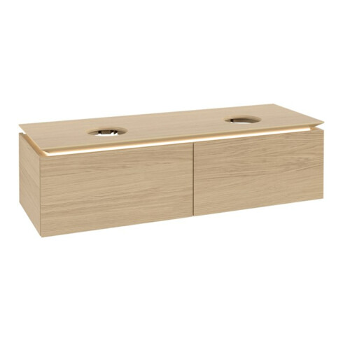 V&B Waschtischunterschrank Legato 140x38x50cm, f 2 WT, m LED, Nord Oa