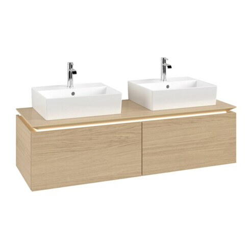 V&B Waschtischunterschrank Legato 140x38x50cm, f 2 WT, m LED, Nord Oa