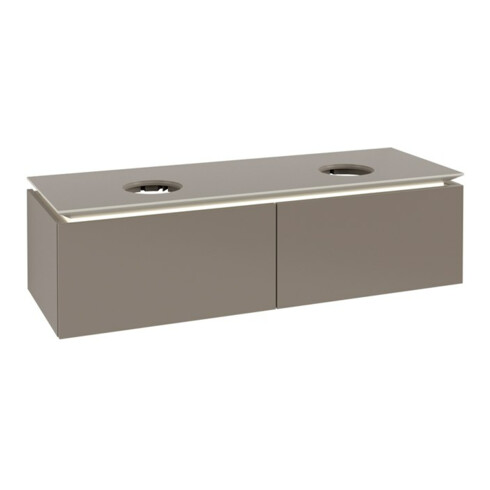V&B Waschtischunterschrank Legato 140x38x50cm, f 2 WT, m LED, Truffle Gr