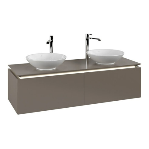 V&B Waschtischunterschrank Legato 140x38x50cm, f 2 WT, m LED, Truffle Gr