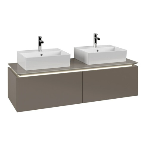V&B Waschtischunterschrank Legato 140x38x50cm, f 2 WT, m LED, Truffle Gr