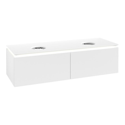 V&B Waschtischunterschrank Legato 140x38x50cm, f 2 WT, m LED, wh. ma