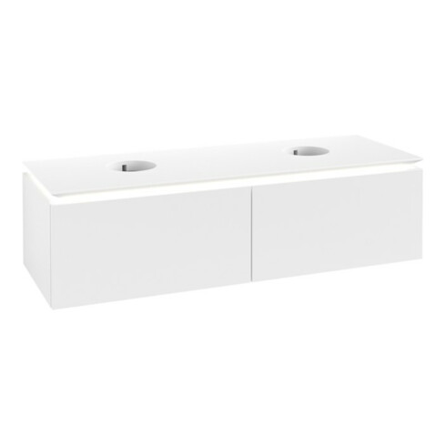 V&B Waschtischunterschrank Legato 140x38x50cm, f 2 WT, m LED, wh. ma