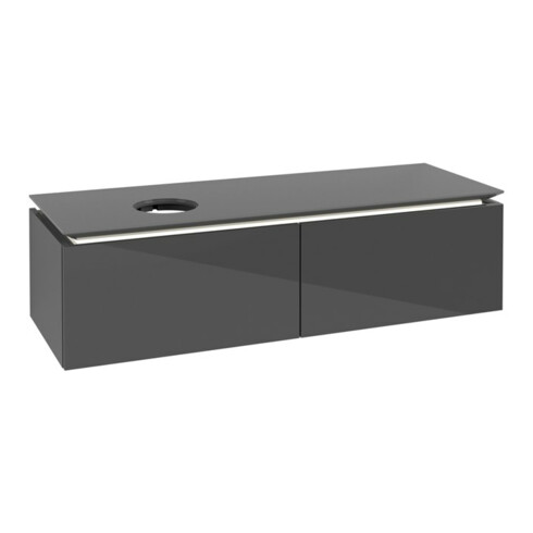 V&B Waschtischunterschrank Legato 140x38x50cm, WT li, m LED, glo Gr