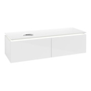V&B Waschtischunterschrank Legato 140x38x50cm, WT li, m LED, glo wh.