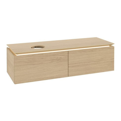 V&B Waschtischunterschrank Legato 140x38x50cm, WT li, m LED, Nord Oa