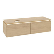 V&B Waschtischunterschrank Legato 140x38x50cm, WT li, m LED, Nord Oa