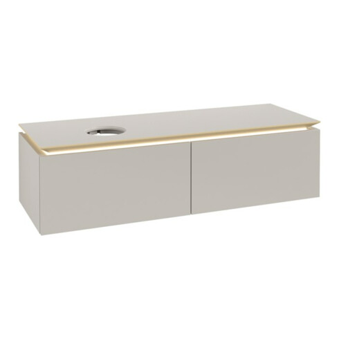 V&B Waschtischunterschrank Legato 140x38x50cm, WT li, m LED, so Gr