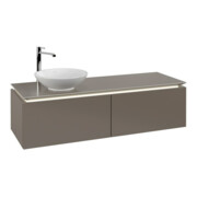 V&B Waschtischunterschrank Legato 140x38x50cm, WT li, m LED, Truffle Gr