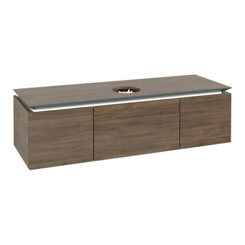 V&B Waschtischunterschrank Legato 140x38x50cm, WT m, m LED, Ariz. Oa