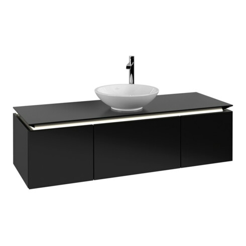 V&B Waschtischunterschrank Legato 140x38x50cm, WT m, m LED, bl ma Lac
