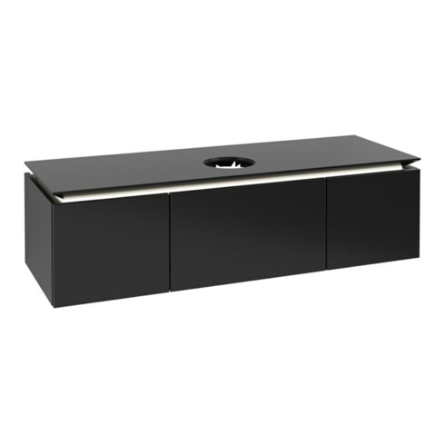 V&B Waschtischunterschrank Legato 140x38x50cm, WT m, m LED, bl ma Lac