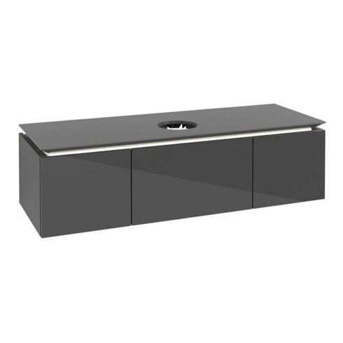 V&B Waschtischunterschrank Legato 140x38x50cm, WT m, m LED, glo Gr