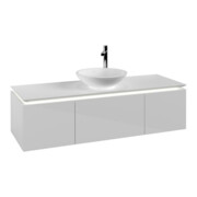 V&B Waschtischunterschrank Legato 140x38x50cm, WT m, m LED, glo wh.