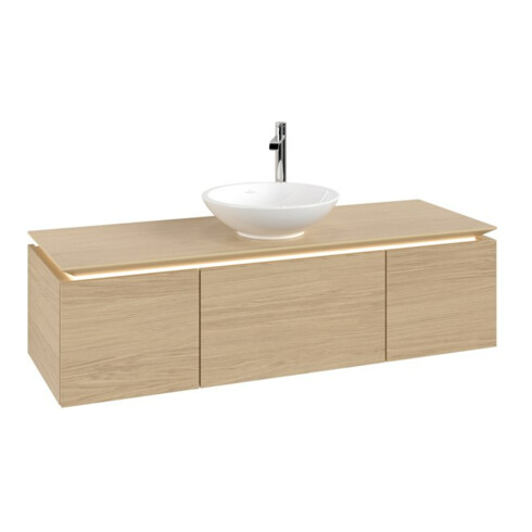 V&B Waschtischunterschrank Legato 140x38x50cm, WT m, m LED, Nord Oa
