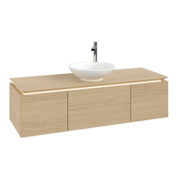 V&B Waschtischunterschrank Legato 140x38x50cm, WT m, m LED, Nord Oa